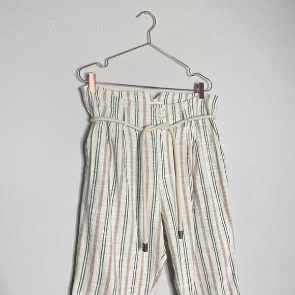 Anthropologie Maeve Womens Pants 12 Sutton Tapered Bohemian Striped Lagenlook - Picture 3 of 7